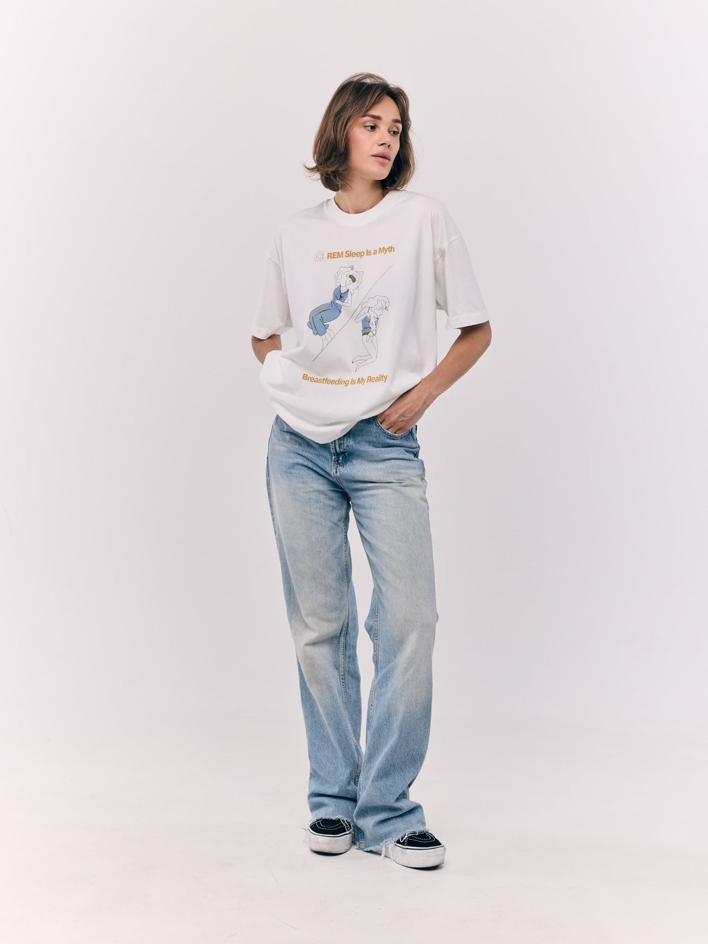 Blue Illustrated T-Shirt for moms