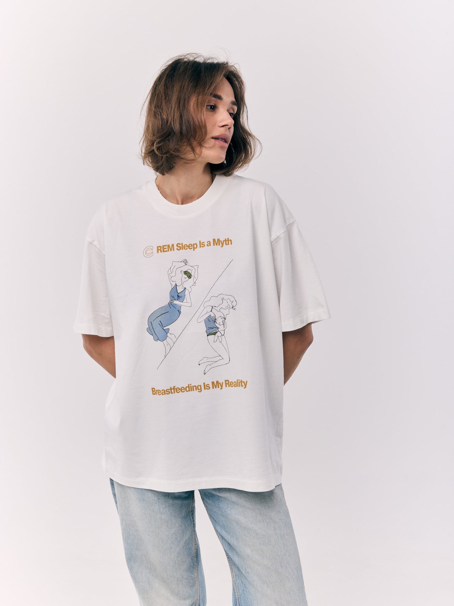 Blue Illustrated T-Shirt for moms